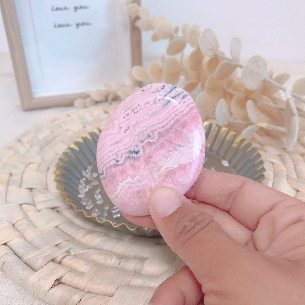 インカローズスラブ(ピンクロードクロサイト)Lサイズ (Inca Rose)