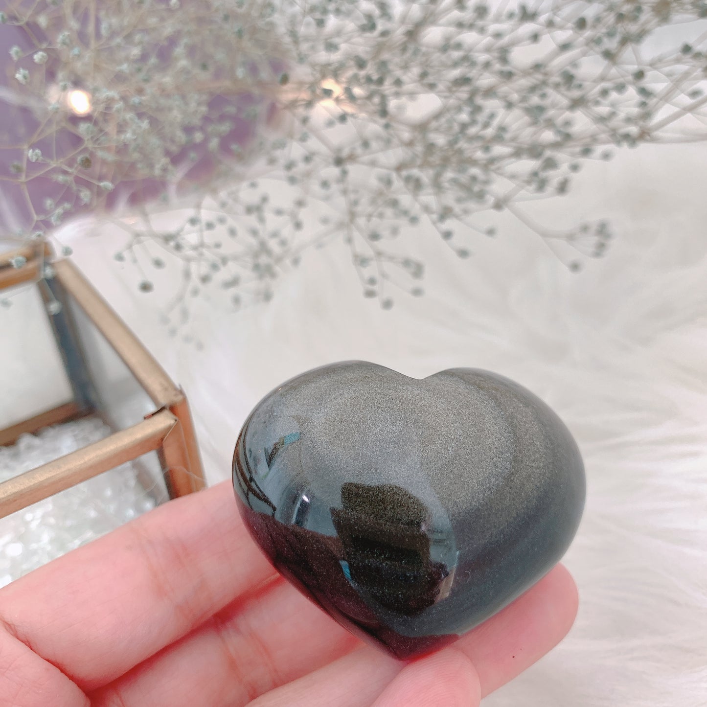 ゴールデンオブシディアンハート型(Obsidian)-現実創造と循環を体感する-