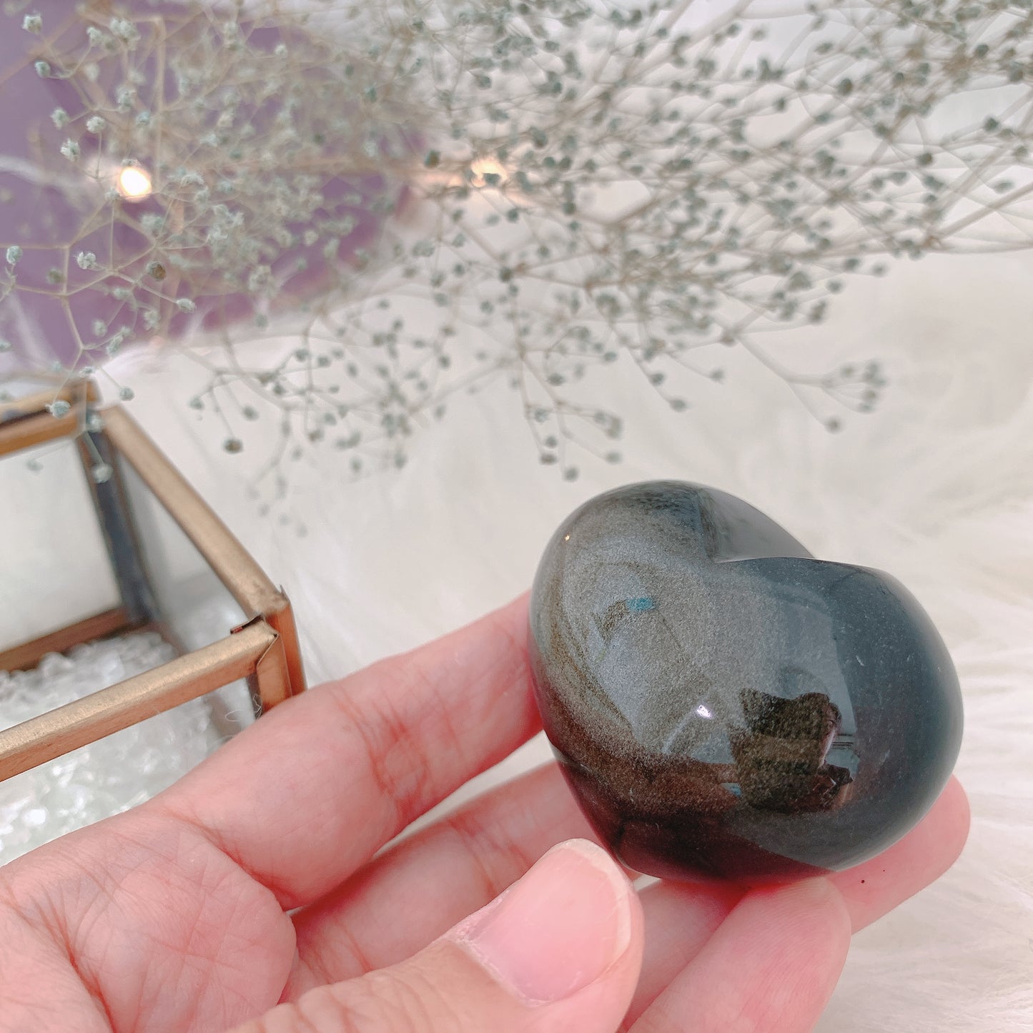 ゴールデンオブシディアンハート型(Obsidian)-現実創造と循環を体感する-