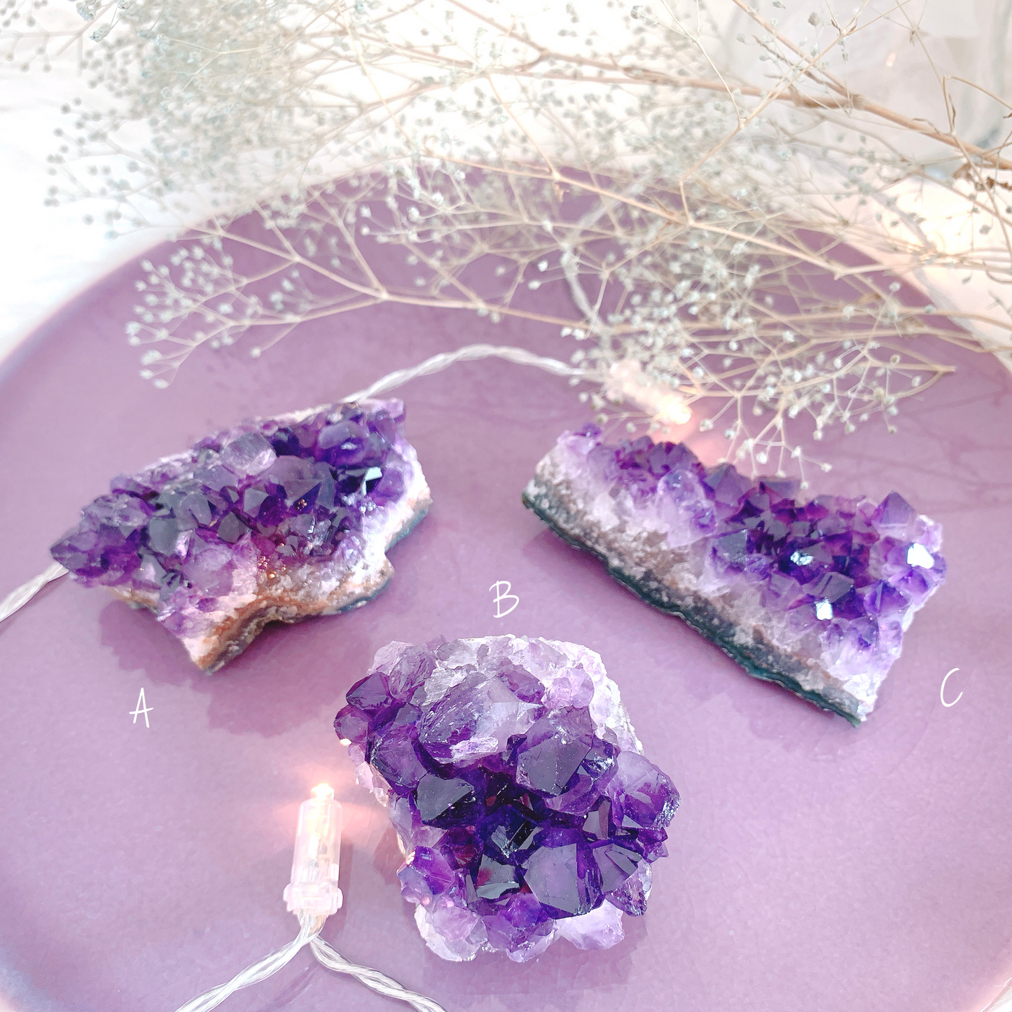 ウルグアイアメシストクラスター(amethyst)原石 第7チャクラ(頭頂チャクラ)A-C