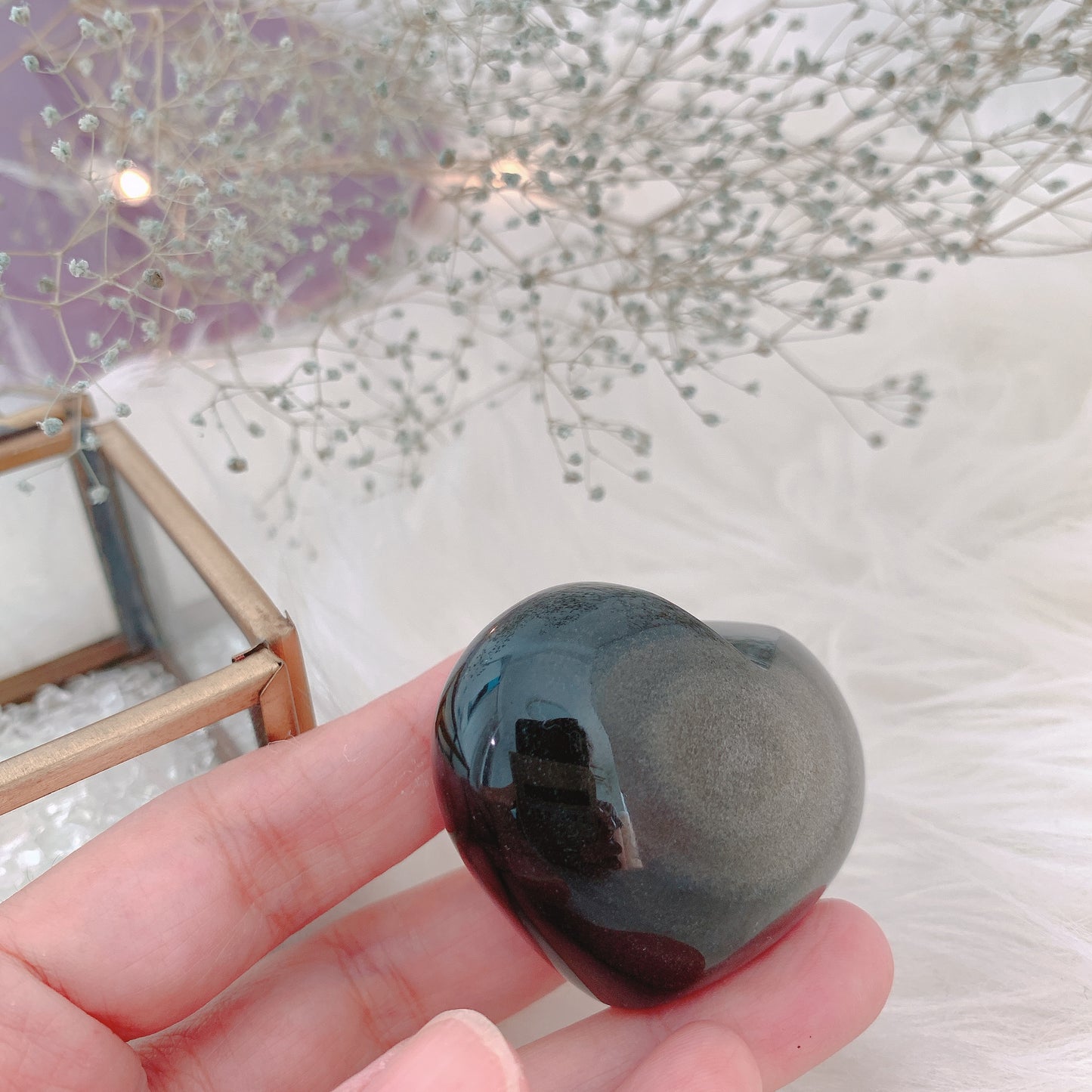 ゴールデンオブシディアンハート型(Obsidian)-現実創造と循環を体感する-