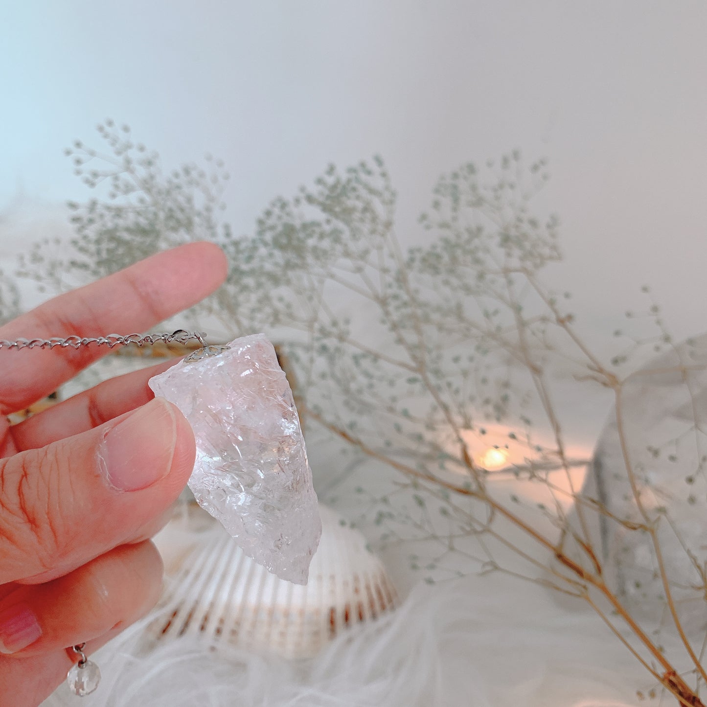 ガネッシュヒマールクォーツ(水晶)原石ペンデュラム -本当の自分の声を聞く-