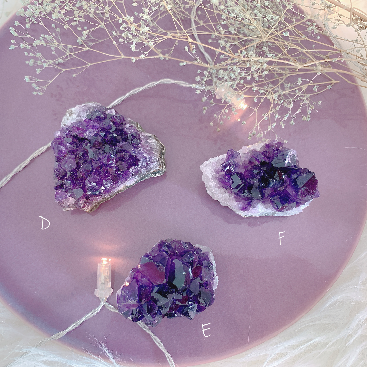 ウルグアイアメシストクラスター(amethyst)原石 第7チャクラ(頭頂チャクラ)D-F