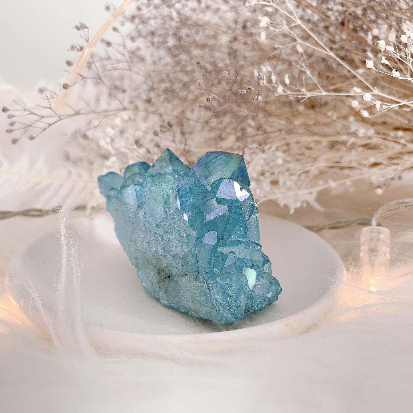 アクアオーラクォーツクラスター-魅了され今に戻る-