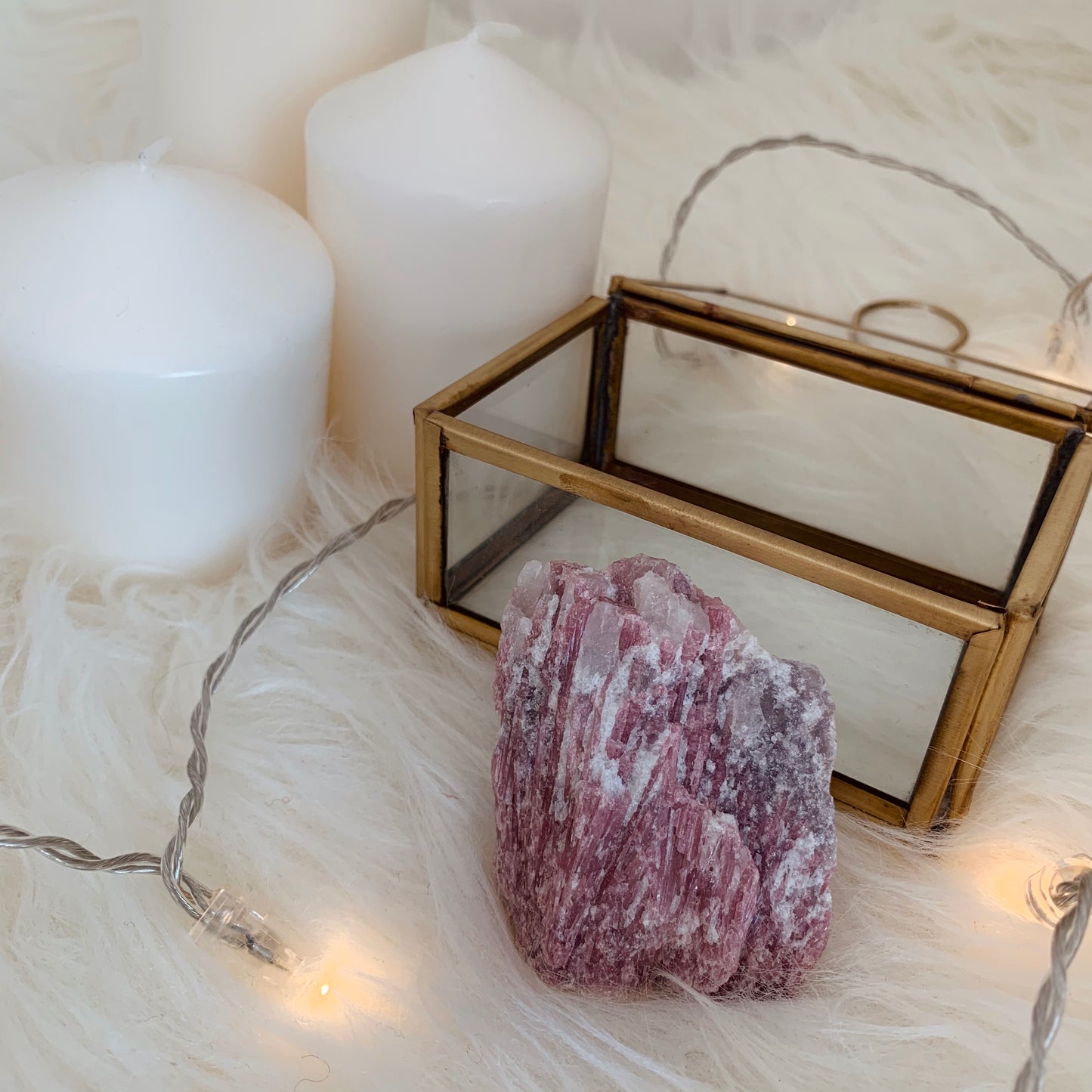 ピンクトルマリンinクォーツ (pink tourmaline in quartz)75gー第4チャクラ(ハートチャクラ)-)ー