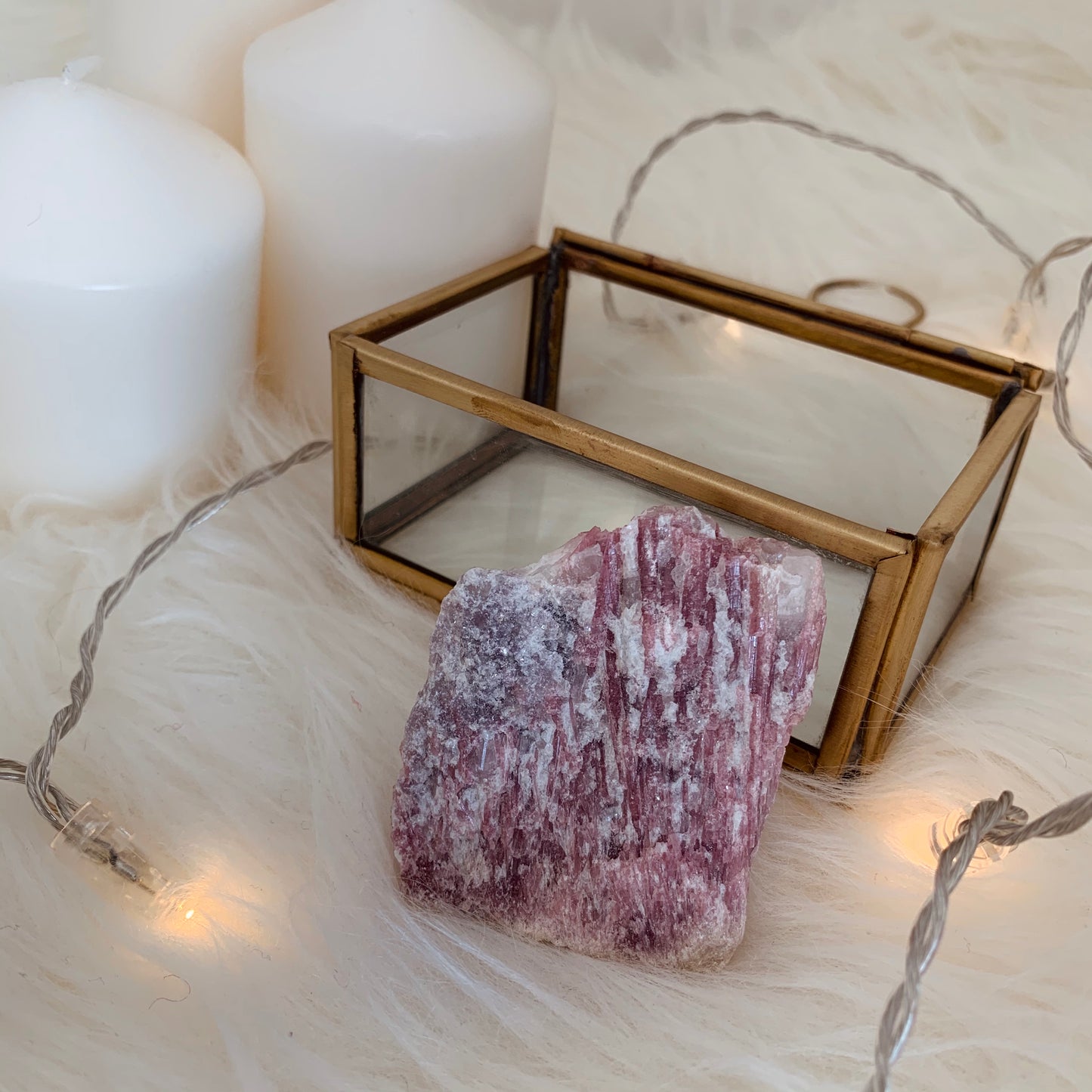 ピンクトルマリンinクォーツ (pink tourmaline in quartz)75gー第4チャクラ(ハートチャクラ)-)ー
