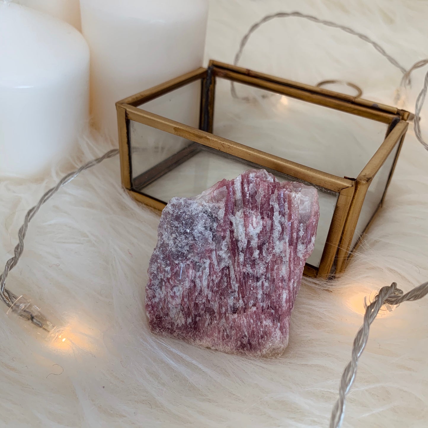 ピンクトルマリンinクォーツ (pink tourmaline in quartz)75gー第4チャクラ(ハートチャクラ)-)ー