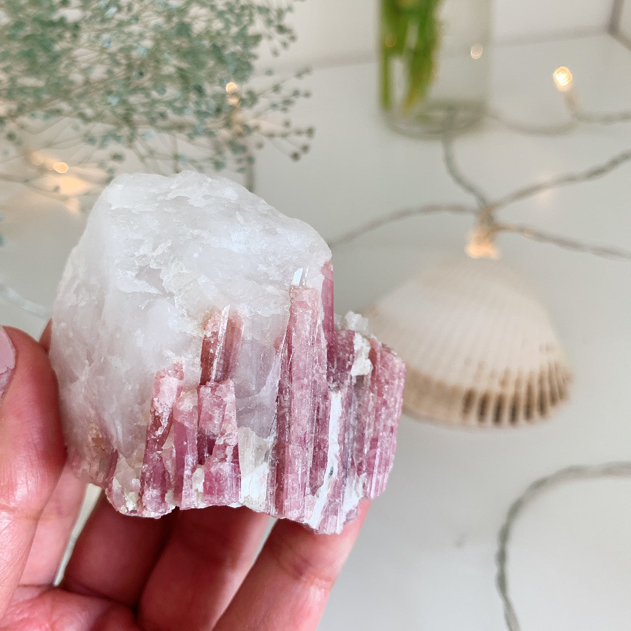 ピンクトルマリンinクォーツ (pink tourmaline in quartz)113g