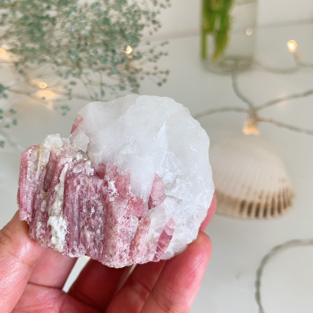 ピンクトルマリンinクォーツ (pink tourmaline in quartz)113g