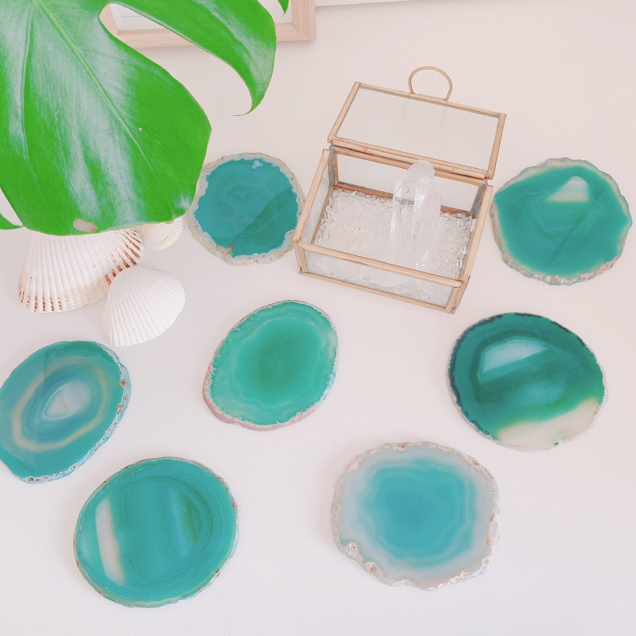 メノウ スライス(Agate slice)グリーン(S,Lサイズ)