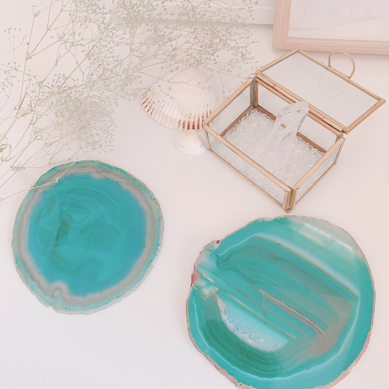 メノウ スライス(Agate slice)グリーン(S,Lサイズ)