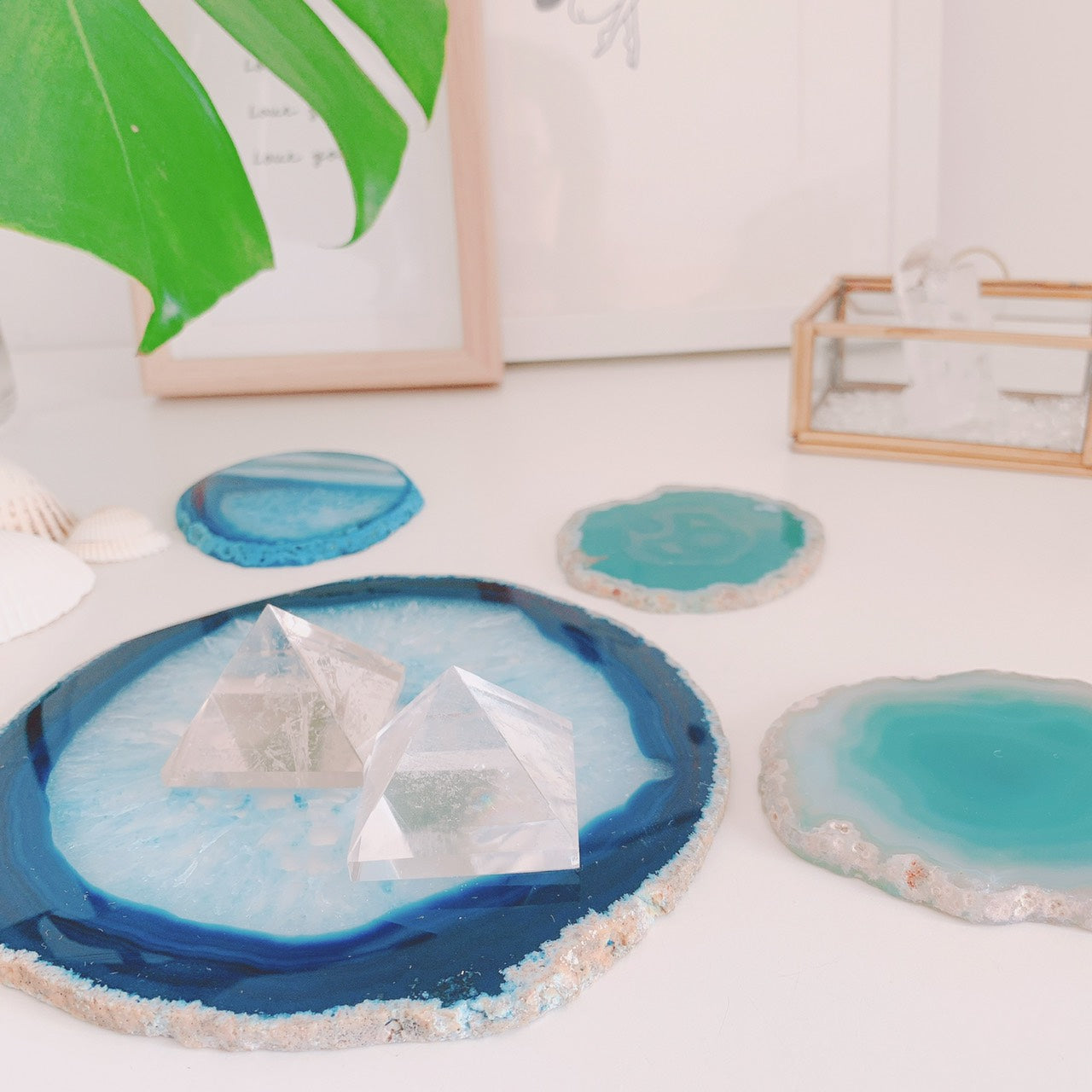 メノウ スライス(Agate slice)ブルー(S,Lサイズ)