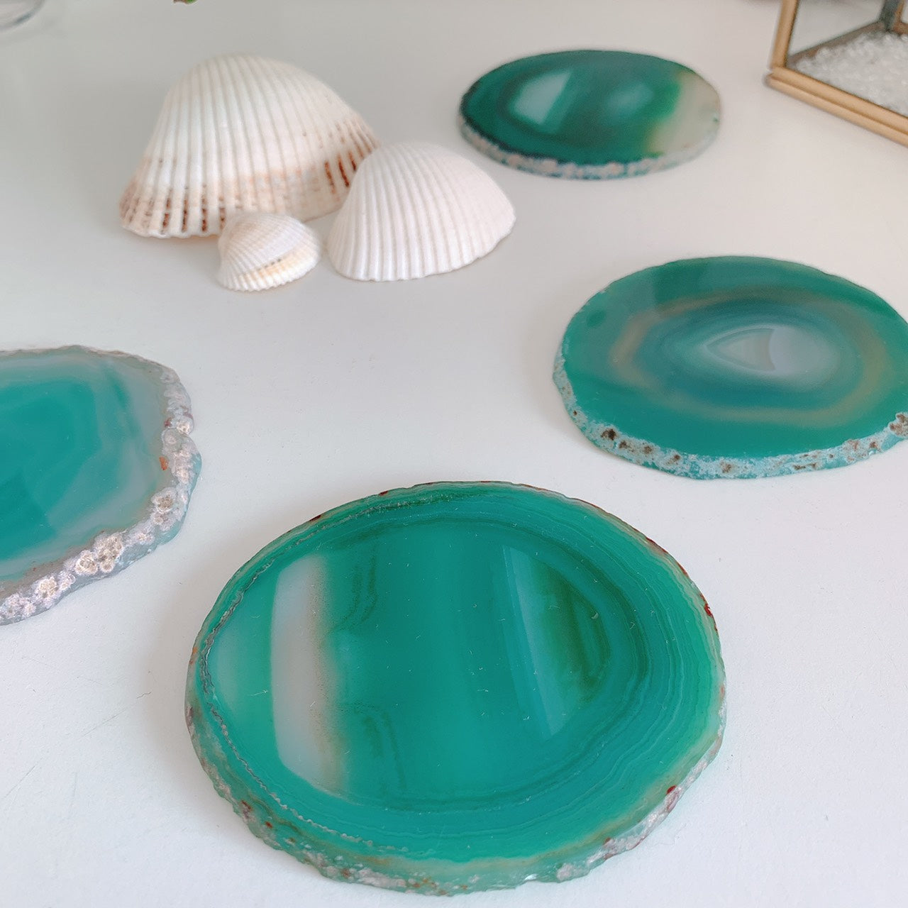 メノウ スライス(Agate slice)グリーン(S,Lサイズ)