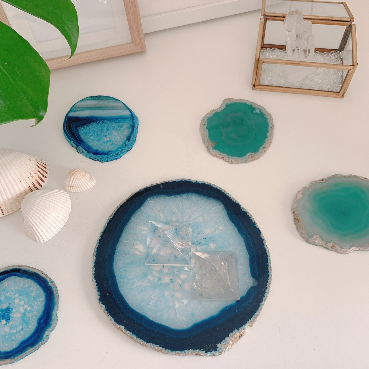 メノウ スライス(Agate slice)グリーン(S,Lサイズ)