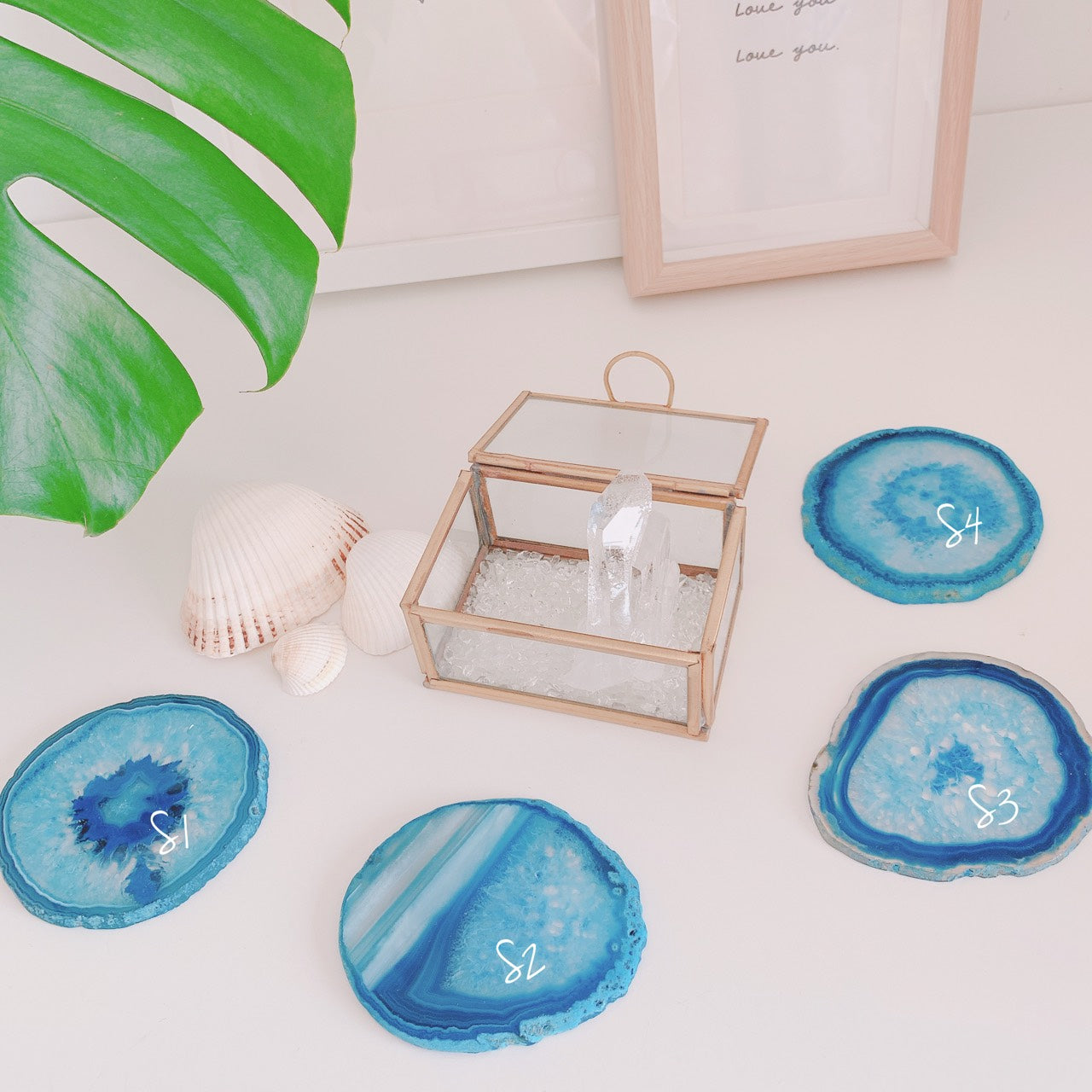 メノウ スライス(Agate slice)ブルー(S,Lサイズ)