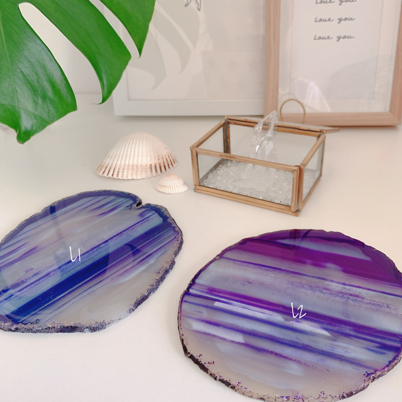 メノウ スライス(Agate slice)パープル(Lサイズ)