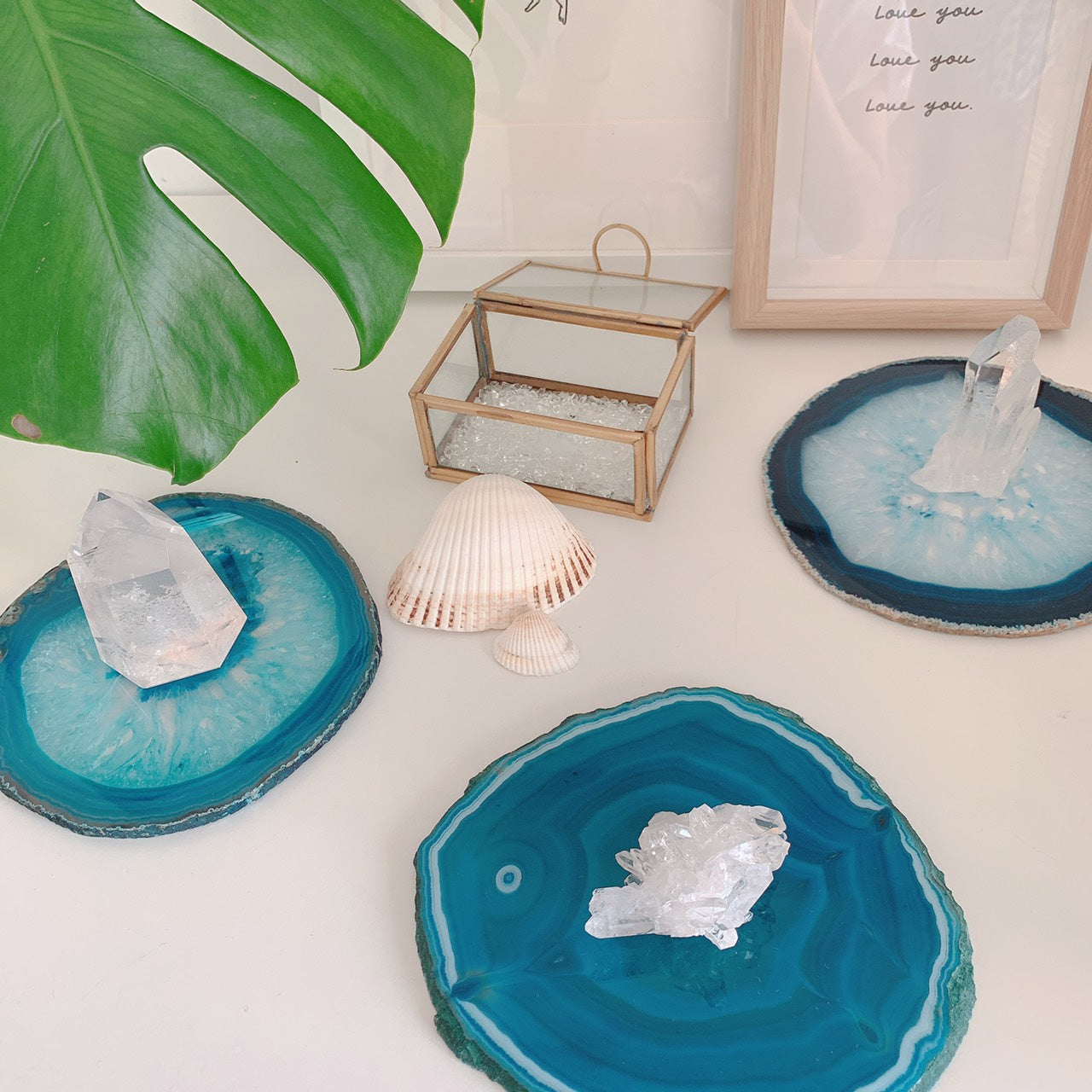 メノウ スライス(Agate slice)ブルー(S,Lサイズ)