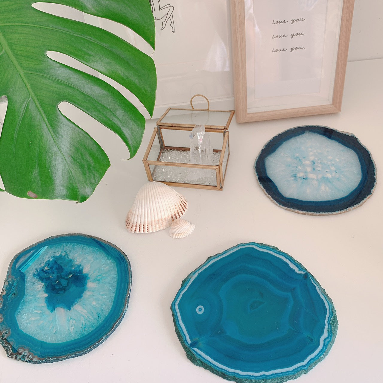 メノウ スライス(Agate slice)ブルー(S,Lサイズ)