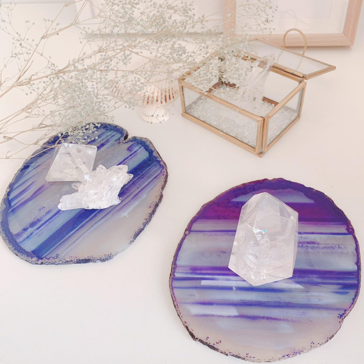 メノウ スライス(Agate slice)パープル(Lサイズ)