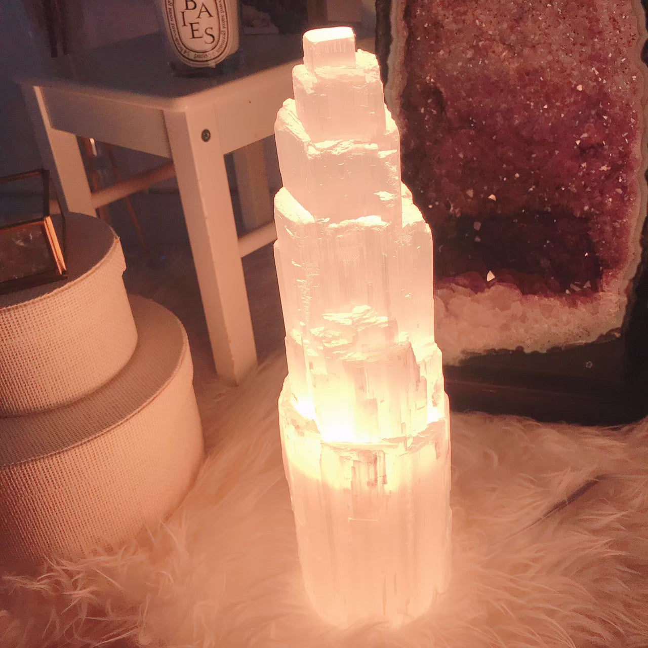 セレナイトルームランプタワー(モロッコ産)