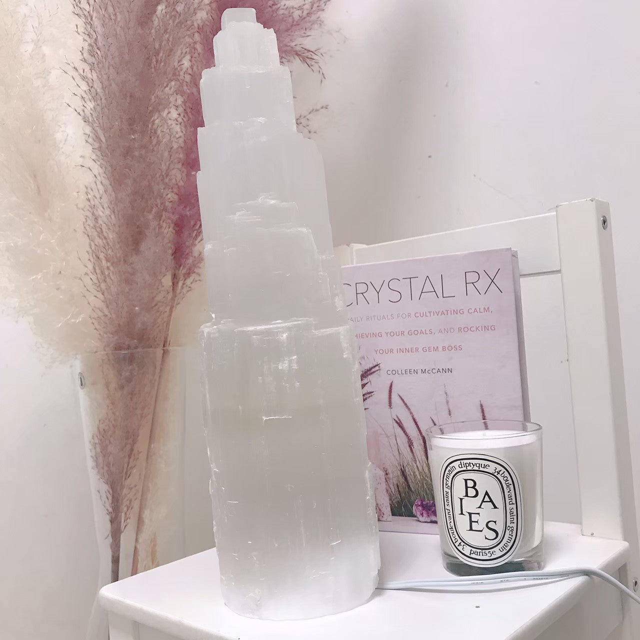 セレナイトルームランプタワー(モロッコ産)