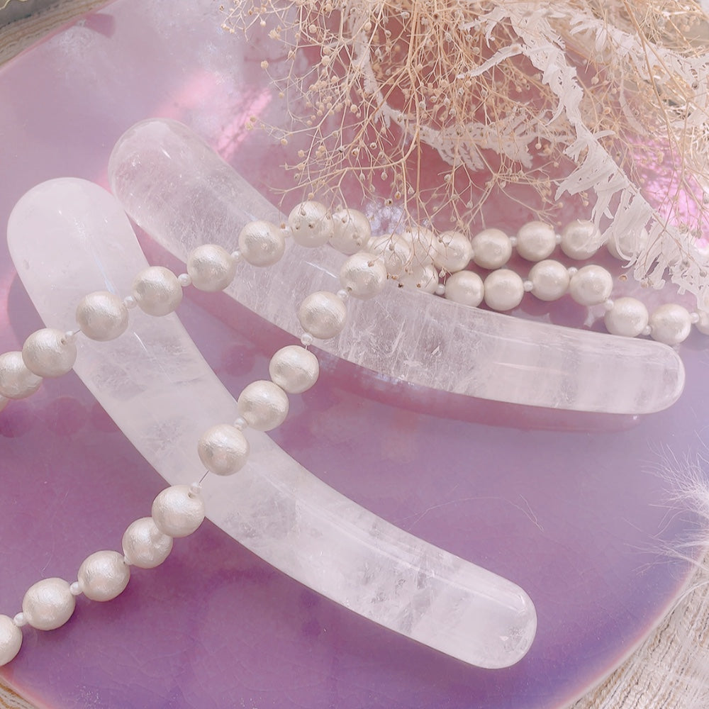 真実の目覚め：クリスタルクォーツカーブヨニワンド（透明性・浄化・増幅・中心軸）