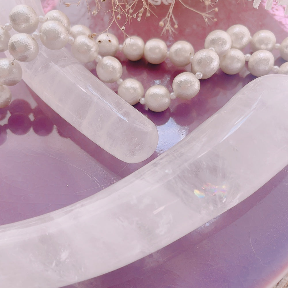 真実の目覚め：クリスタルクォーツカーブヨニワンド（透明性・浄化・増幅・中心軸）