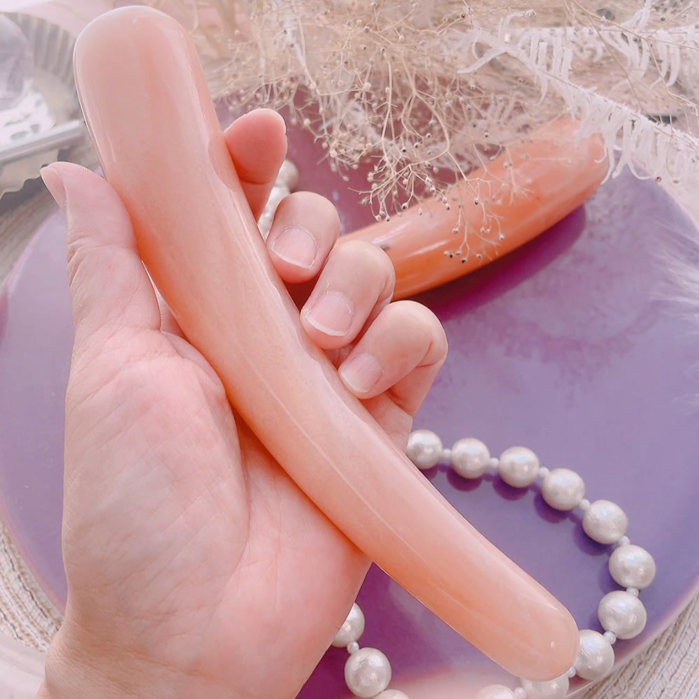 微笑みの目覚め：ピンクアベンチュリンカーブヨニワンド（ハートのゆるみ・日常の愛・ぬくもり・軽やかさ）