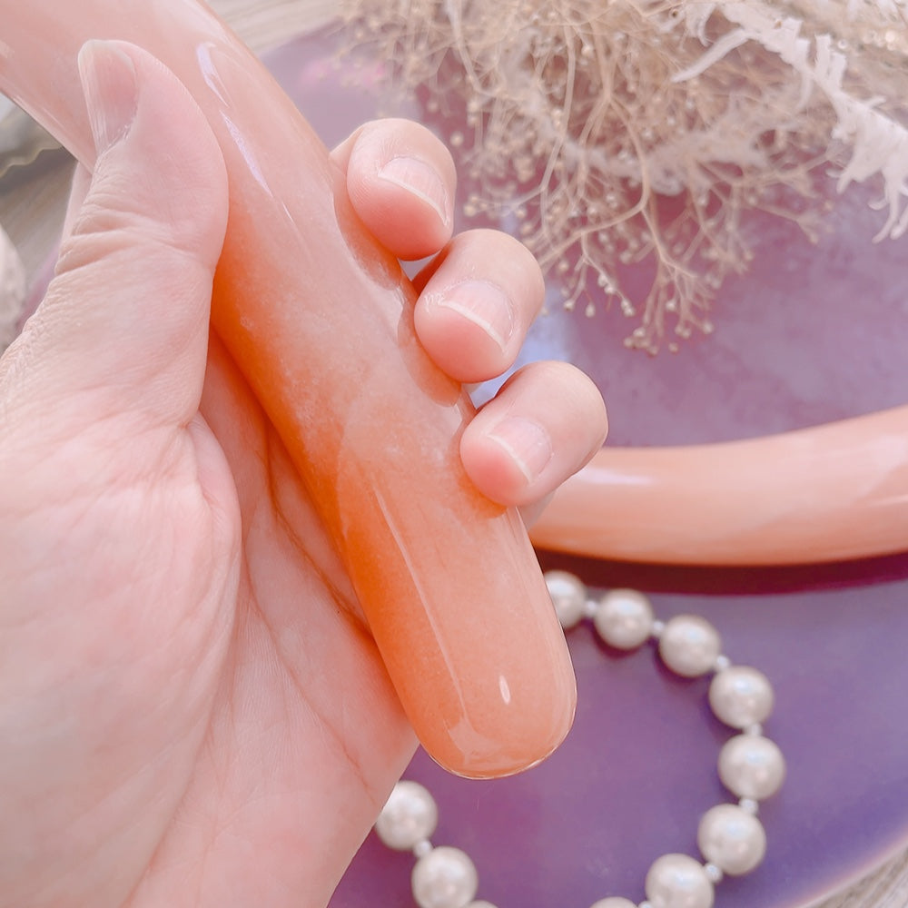 微笑みの目覚め：ピンクアベンチュリンカーブヨニワンド（ハートのゆるみ・日常の愛・ぬくもり・軽やかさ）