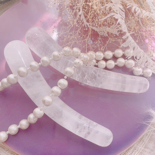 真実の目覚め：クリスタルクォーツカーブヨニワンド（透明性・浄化・増幅・中心軸）