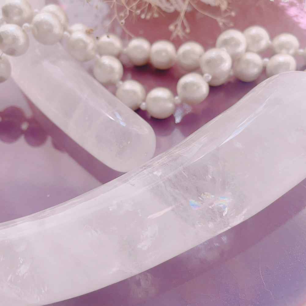 真実の目覚め：クリスタルクォーツカーブヨニワンド（透明性・浄化・増幅・中心軸）