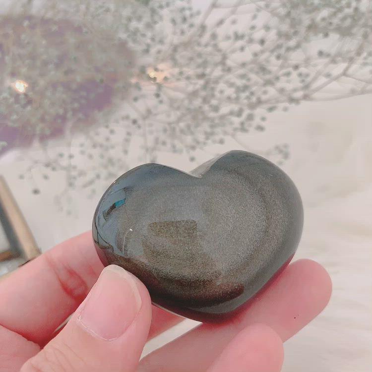 ゴールデンオブシディアンハート型(Obsidian)-現実創造と循環を体感